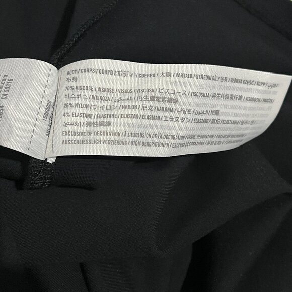 Abercrombie & Fitch Asymmetrical One-Shoulder Ponte Mini Little Black Dress - Picture 7 of 7